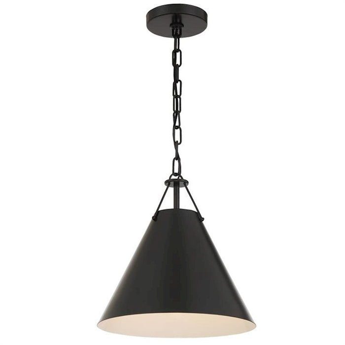 Crystorama Xavier 1 Light Pendant, Matte Black - XAV-B8301-MK