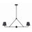 Crystorama Xavier 2 Light Chandelier, Matte Black/Black & White - XAV-B9302-MK