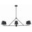 Crystorama Xavier 6 Light Chandelier, Matte Black/Black & White - XAV-B9306-MK