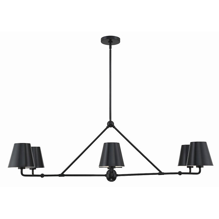 Crystorama Xavier 6 Light Chandelier, Matte Black/Black & White - XAV-B9306-MK