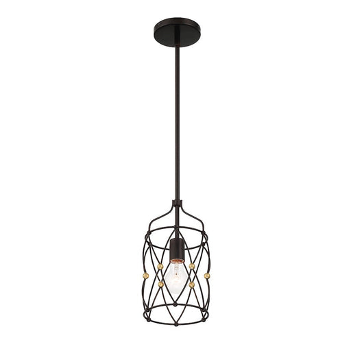 Crystorama Zucca 1 Light Pendant, English Bronze/Antique Gold