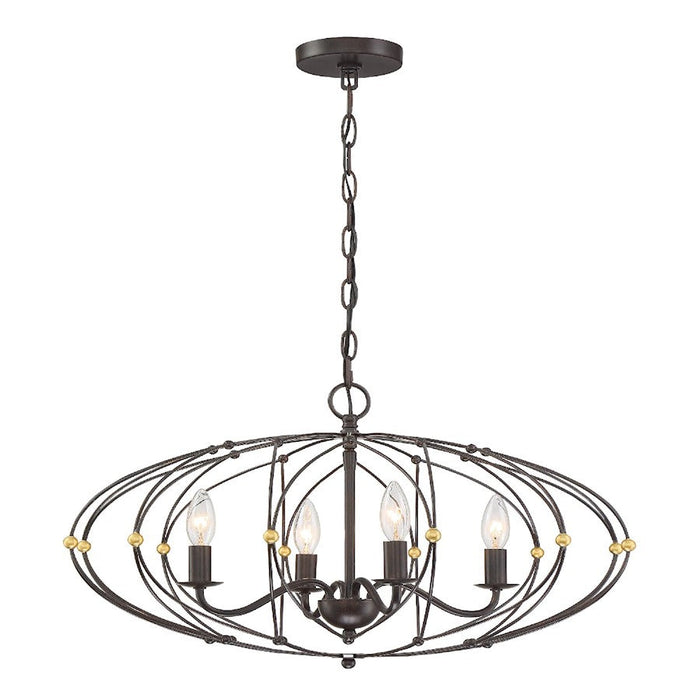 Crystorama Zucca Chandelier, English Bronze