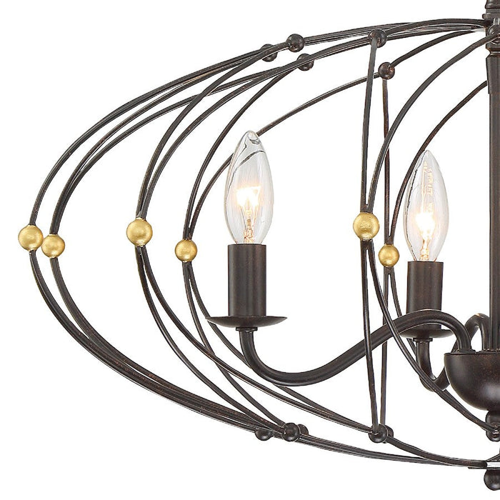 Crystorama Zucca Chandelier, English Bronze