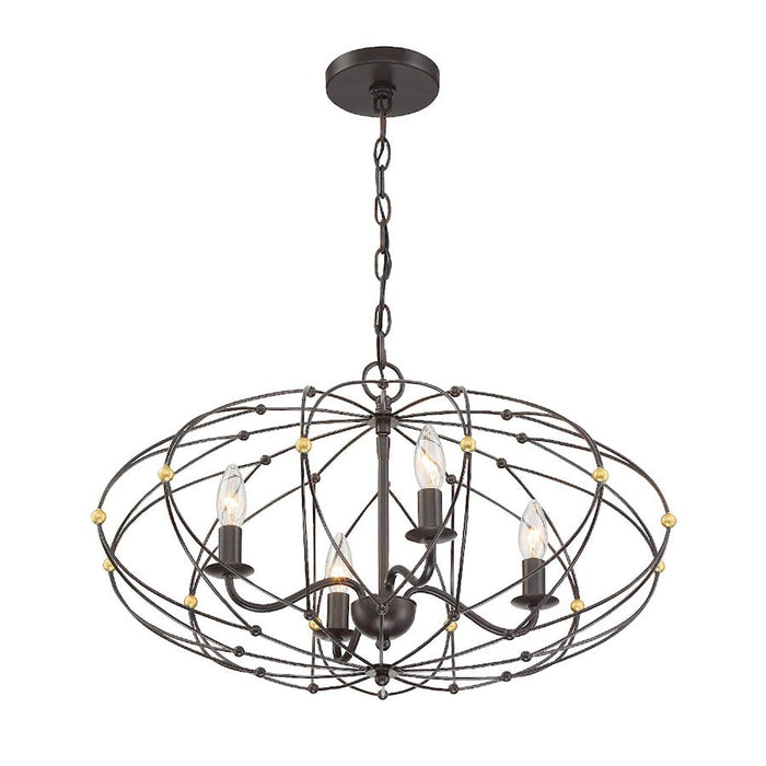 Crystorama Zucca Chandelier, English Bronze