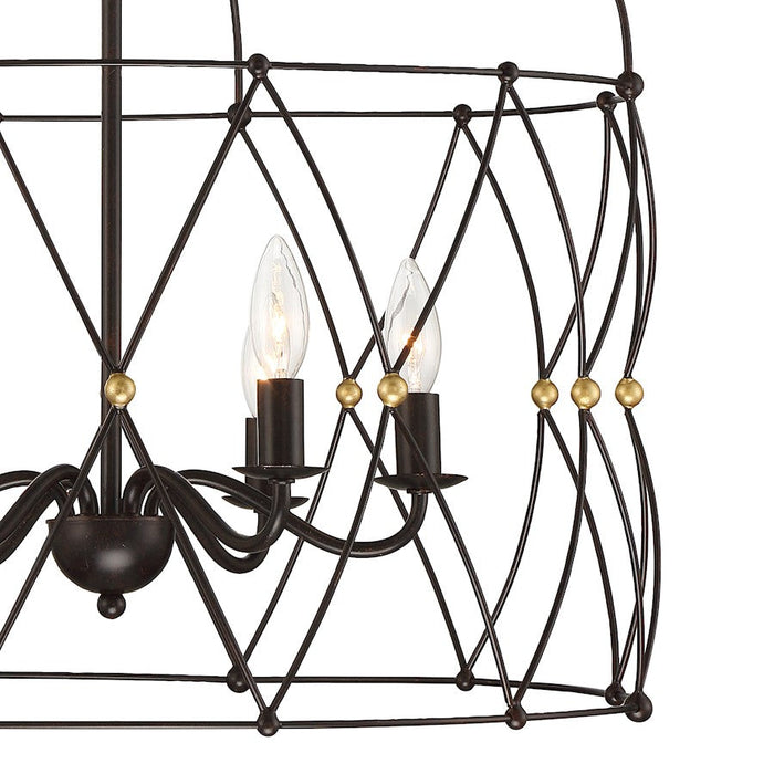 Crystorama Zucca 6 Light Lantern, English Bronze/Antique Gold