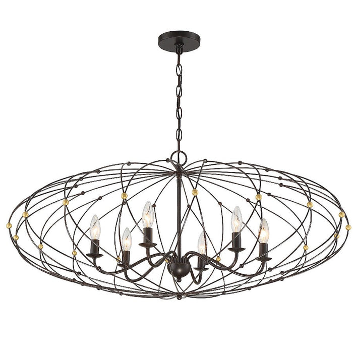 Crystorama Zucca Chandelier, English Bronze