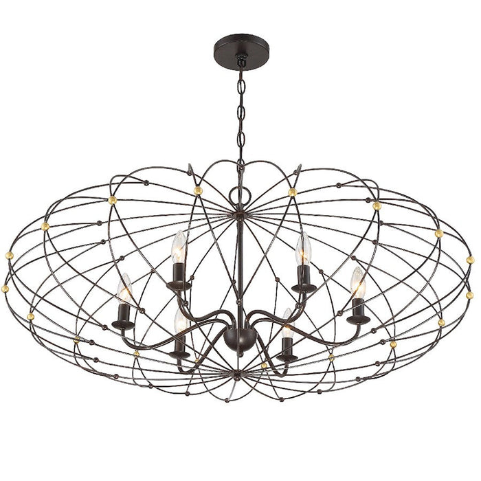 Crystorama Zucca Chandelier, English Bronze