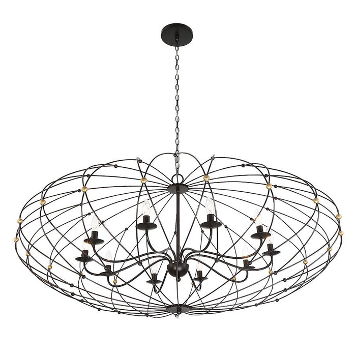 Crystorama Zucca 10 Light Chandelier, Bronze/Gold