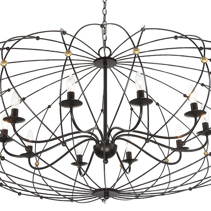 Crystorama Zucca 10 Light Chandelier, Bronze/Gold