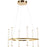 Dainolite Corvette 6 Light 36W Chandelier, Brass/White Acrylic - CVT-2436C-AGB