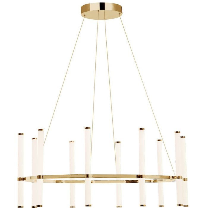 Dainolite Corvette 10 Light 60W Chandelier, Brass/White Acrylic - CVT-3260C-AGB