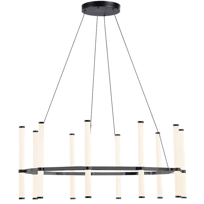 Dainolite Corvette 10 Light 60W Chandelier, Black/White Acrylic - CVT-3260C-MB