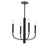 Dainolite Eleanor 4 Light Incandescent Chandelier, Matte Black - ELN-164C-MB