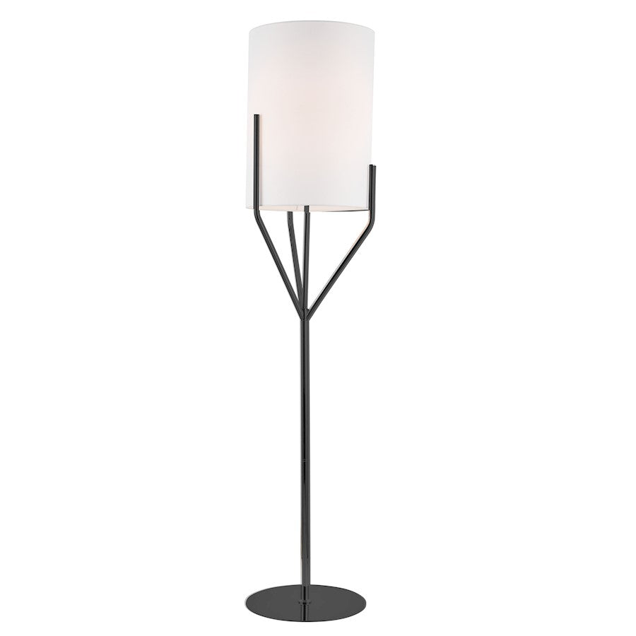 Dainolite Khloe 1 Light Incandescent Floor Lamp, Black/White - KHL-651F-MB