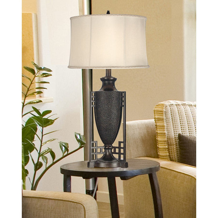 Dale Tiffany Caslon Metal Table Lamp, Fieldstone