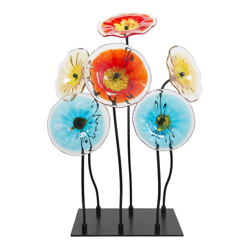 Dale Tiffany 6 PC Flower Garden Handcrafted Art Glass Decor/StandBlack - AS19275