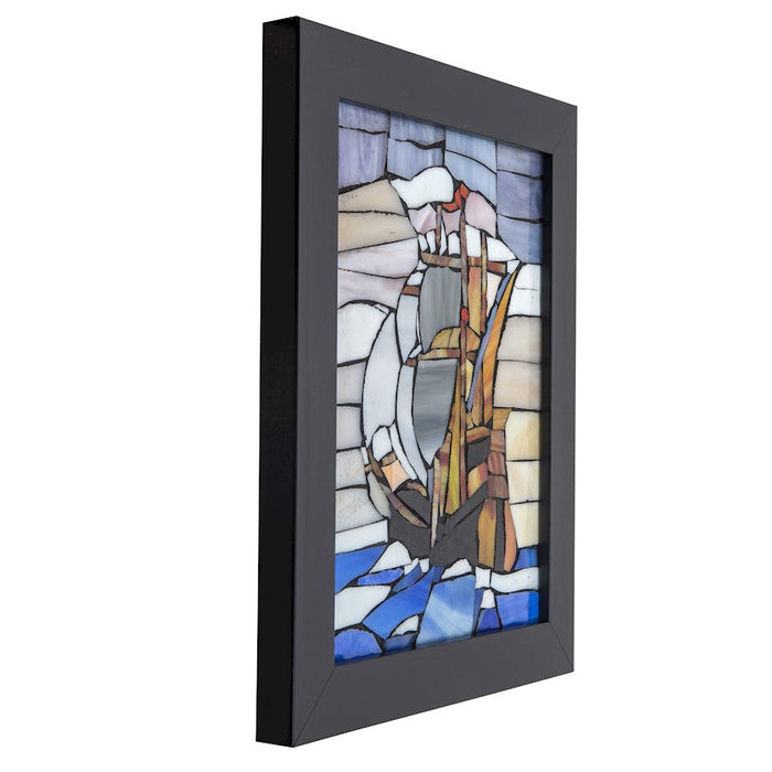 Dale Tiffany Sailboat Mosaic Art Glass Wall Panel