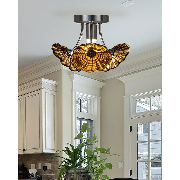 Dale Tiffany Moree Integrated LED Hand Blown Glass Semi Flush, NK