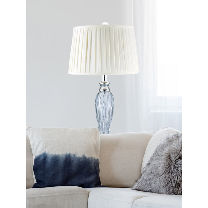 Dale Tiffany Vella 24% Lead Crystal Table Lamp, Polished Chrome