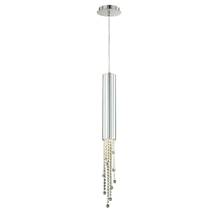 Eurofase Groove 1-Light Pendant, Chrome/Clear - 20416-010