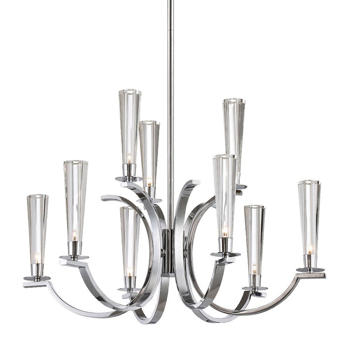 Eurofase Cromo 9-Light Chandelier, Polished Chrome/Clear - 25634-013