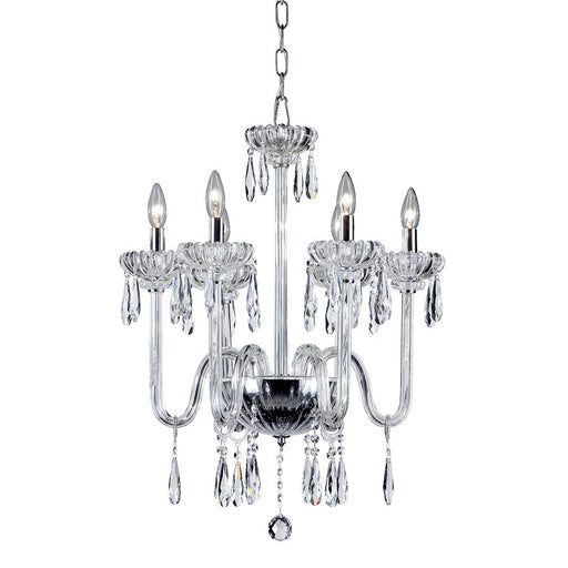 Eurofase Villa 6-Light Chandelier, Chrome/Clear - 26237-015