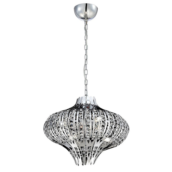 Eurofase Monica 6-Light Chandelier, Chrome/Chrome/Clear - 26330-013