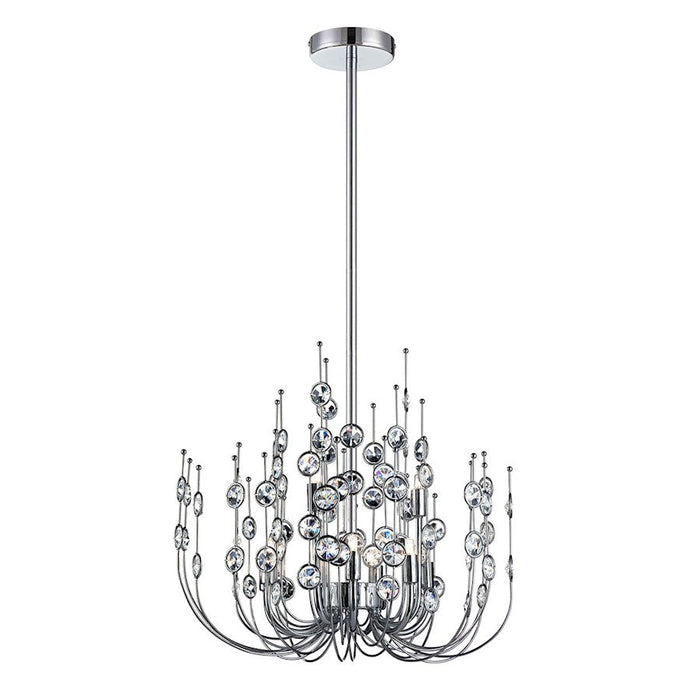 Eurofase Vice 9-Light Chandelier, Chrome/Clear - 26390-017