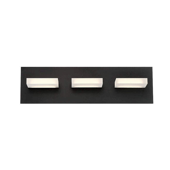 Eurofase Olson 3-Light LED Bathbar, Black/Frosted - 28020-023