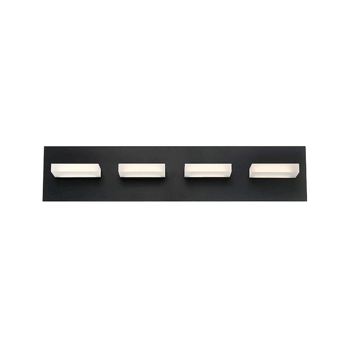 Eurofase Olson 4-Light LED Bathbar, Black/Frosted - 28021-024