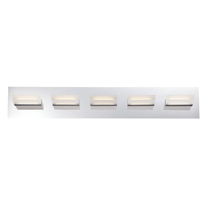 Eurofase Olson 5-Light LED Bathbar, Chrome/Frosted - 28022-015