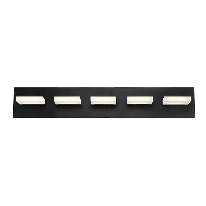 Eurofase Olson 5-Light LED Bathbar, Black/Frosted - 28022-025