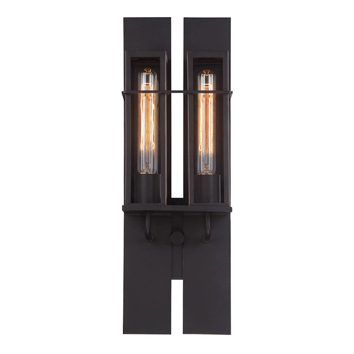 Eurofase Muller 2-Light Outdoor Wall Sconce, Bronze/Clear - 28054-016