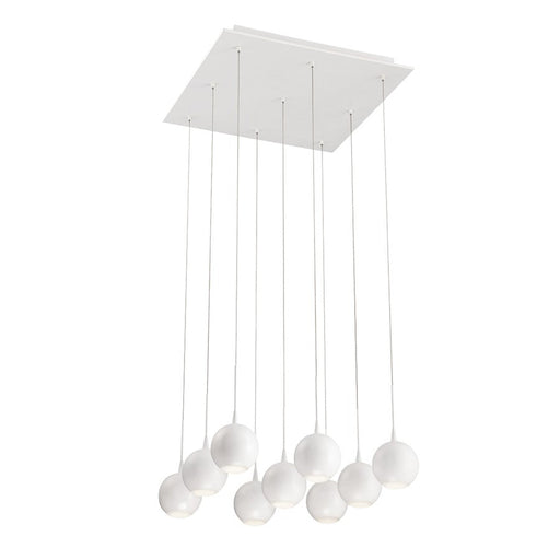 Eurofase Patruno 9-Light LED Chandelier, Matte White/Frosted - 28170-013