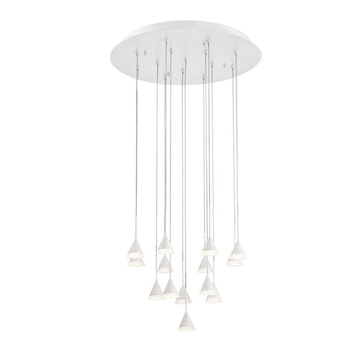 Eurofase Albion 14-Light LED Chandelier, White/Frosted - 28177-012