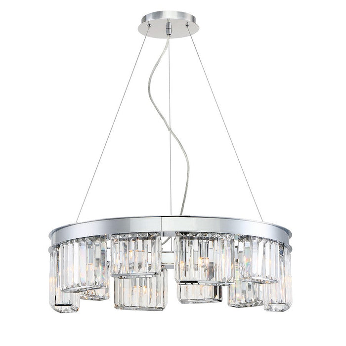 Eurofase Lumino 10-Light Chandelier, Chrome/Clear - 29079-018