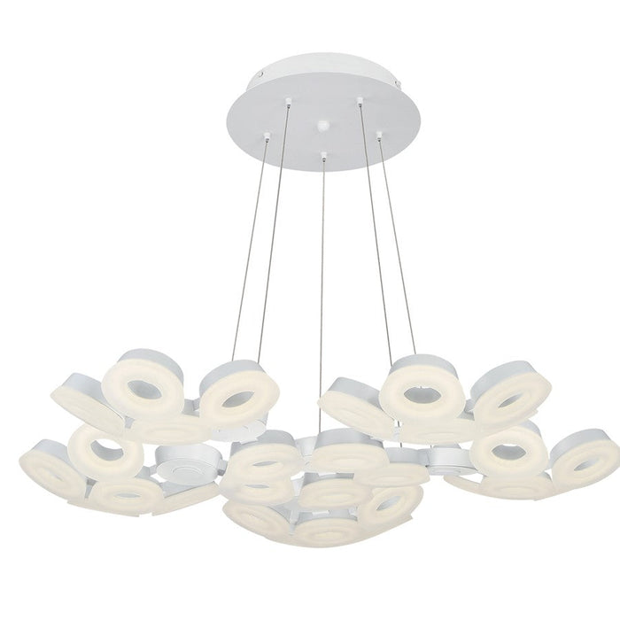 Eurofase Glendale 30-Light LED Chandelier, White/Frosted/White - 29094-011