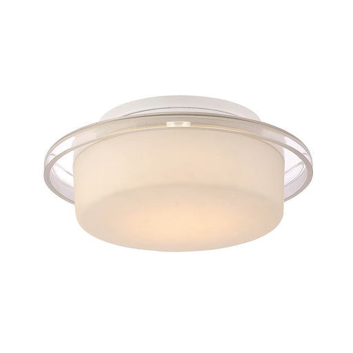 Eurofase Logen 1-Light LED Flushmount, White/Clear And Opal White - 29815-012