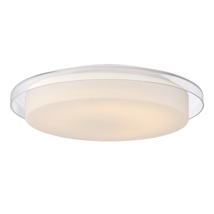 Eurofase Logen 1-Light LED Flushmount, White/Clear Opal And White - 29816-019