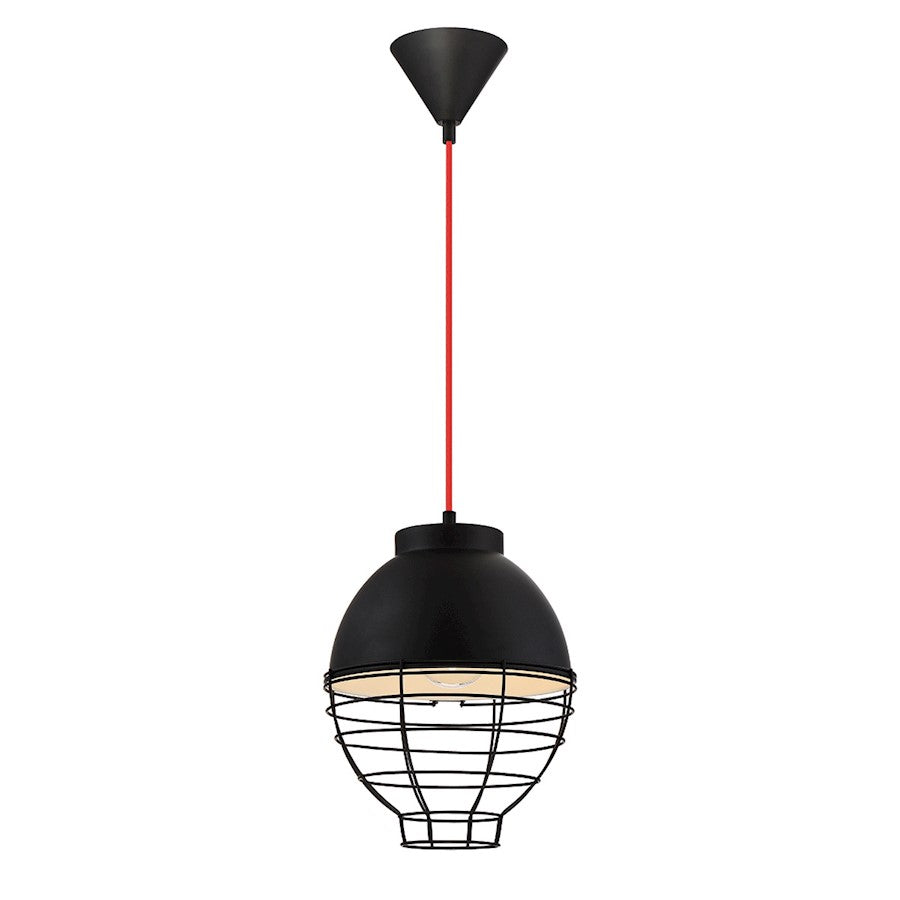 Eurofase Brampton 1-Light Pendant, Black/Black - 30013-032