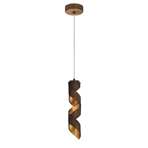 Eurofase Banderia 1-Light LED Pendant, Bronze/Bronze/Gold - 30084-018