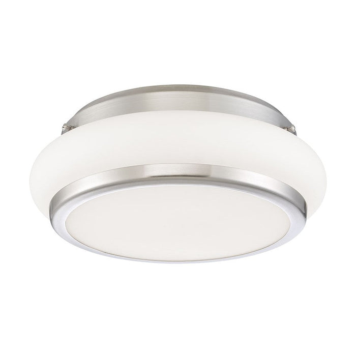 Eurofase Muir 1-Light Small LED Flushmount, Satin Nickel/Opal White - 30142-015