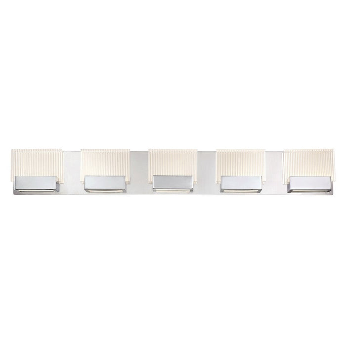 Eurofase Sonic 5-Light LED Bathbar, Chrome/Clear - 31441-018