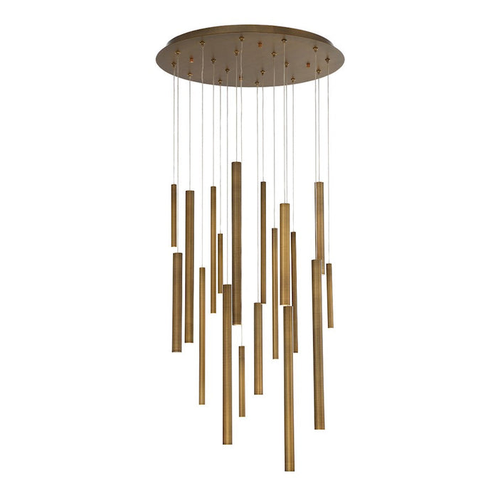 Eurofase Santana 18-Light LED Chandelier, Antique Brass - 31445-038