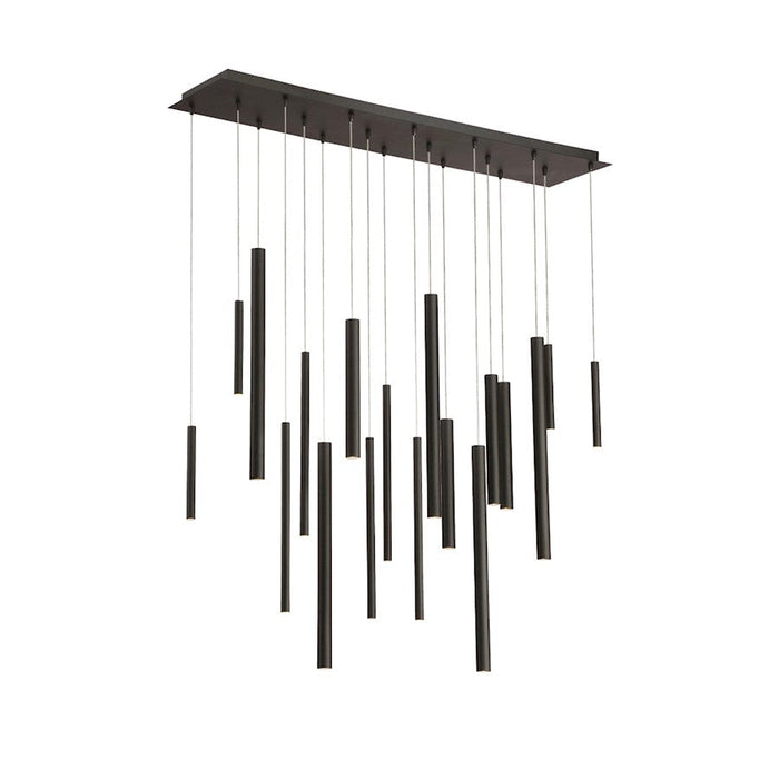 Eurofase Santana 18-Light Linear LED Chandelier, Black/Black - 31446-013