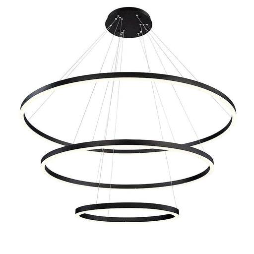 Eurofase Spunto Three-Tier LED Chandelier, Matte Black/Opal - 31474-023