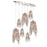 Eurofase Danza 10-Light Oval Chandelier, Chrome/Cognac - 31618-014