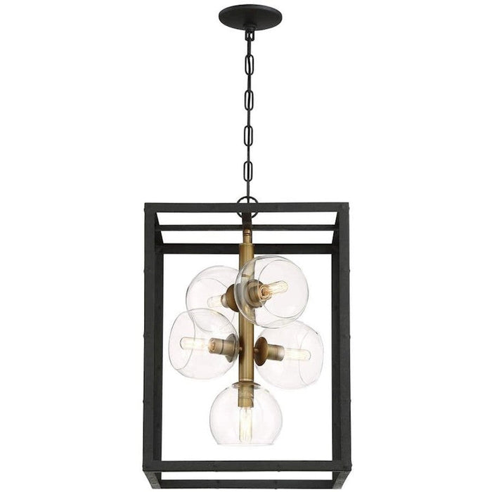 Eurofase Bentley 5 Light Chandelier, Black Frame/Bronze - 31649-HB