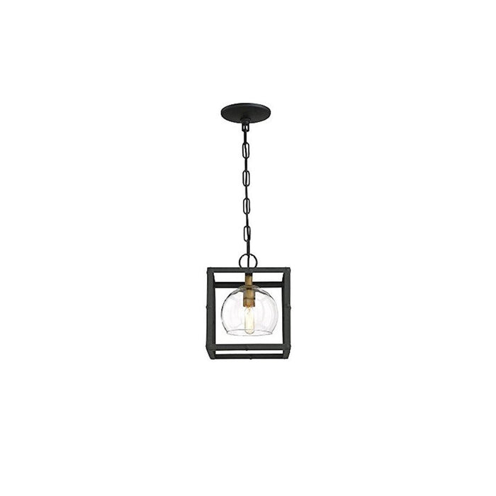 Eurofase Bentley 1 Light Pendant, Black Frame/Bronze