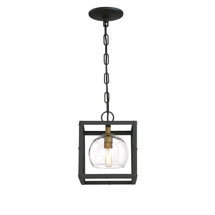 Eurofase Bentley 1 Light Pendant, Black Frame/Bronze